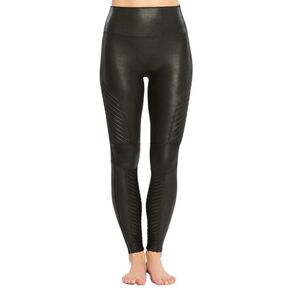 Spanx Faux Leather Moto Leggings Metallic Colored Size Large